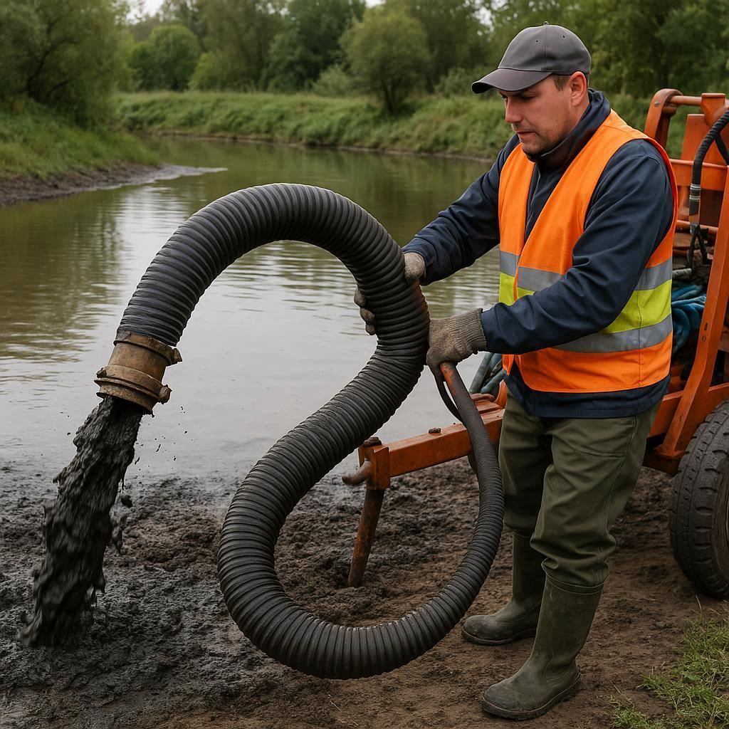 Очистка прудов и водоемов от ила в Выборге